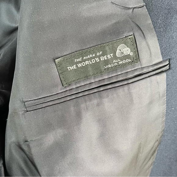 Vintage The Bentley Wool Jacket Mens M Navy Blue Blazer 2 button Sport Coat - Picture 9 of 16